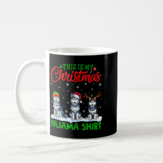 Weihnachtsmann Hut Rentier Siberian Husky Hund Kaffeetasse
