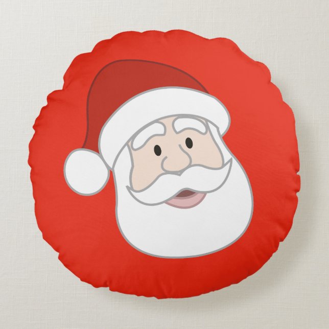 Weihnachtsmann-Illustration Rundes Kissen (Vorderseite)