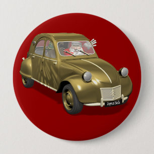 Weihnachtsmann im Citroen 2CV Button