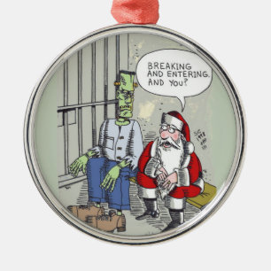 Weihnachtsmann im Gefängnis Premium-Ornament Ornament Aus Metall