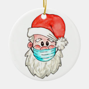 Weihnachtsmann im Gesicht Weihnachten Weihnachten Keramik Ornament