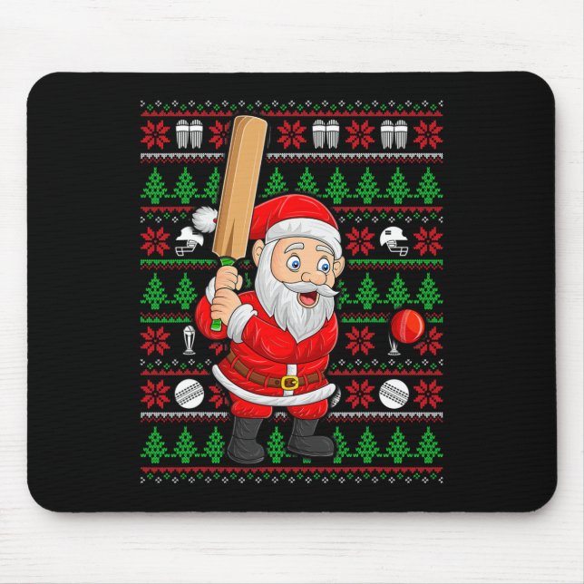 Weihnachtsmann im hässlichen Weihnachtspullover sp Mousepad (Vorne)