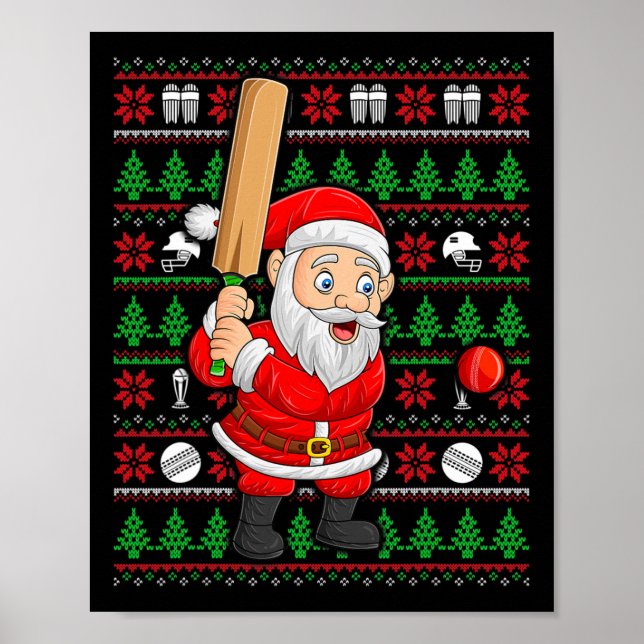 Weihnachtsmann im hässlichen Weihnachtspullover-St Poster (Vorne)