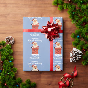 Weihnachtsmann im Individuelle Name Chimney Weihna Geschenkpapier
