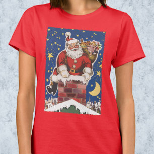 Weihnachtsmann im Retro-Stil, Die Nacht vor dem We T-Shirt