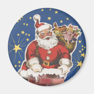 Weihnachtsmann im Retro-Stil, Die Nacht vor Weihna Magnet