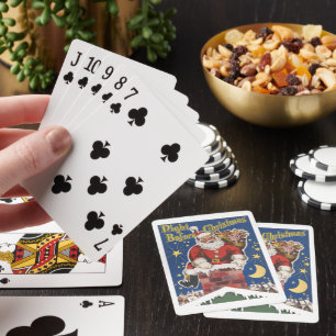 Weihnachtsmann im Retro-Stil, Die Nacht vor Weihna Spielkarten