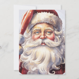 Weihnachtsmann im roten Hut Retro Weihnachten Einladung