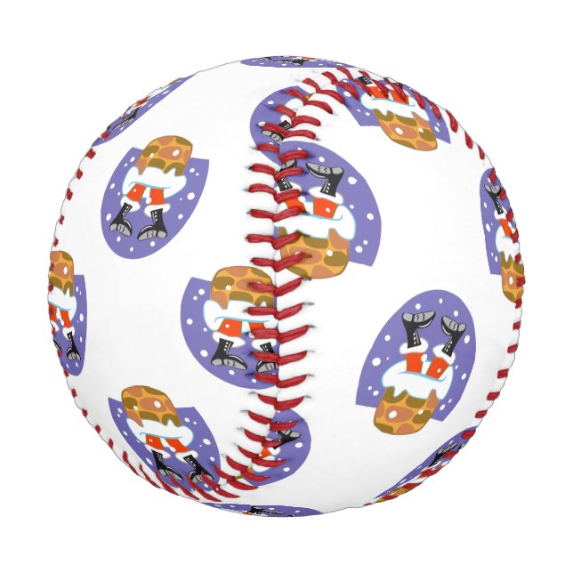 Weihnachtsmann im Schornstein, Schnee, Weihnachten Baseball (Schrägansicht)