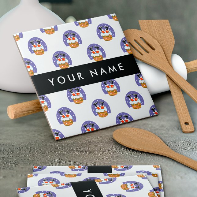 Weihnachtsmann im Schornstein, Schnee, Weihnachten Fliese (Von Creator hochgeladen)