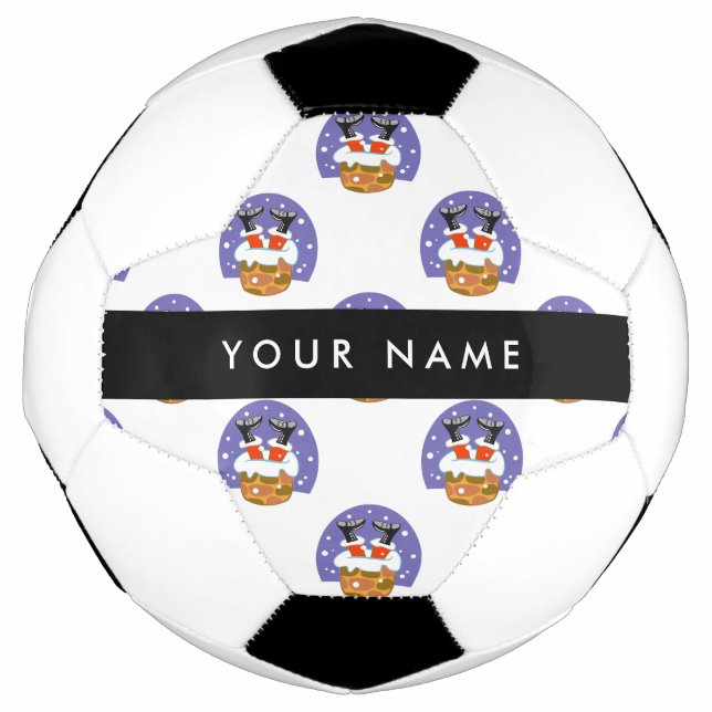 Weihnachtsmann im Schornstein, Schnee, Weihnachten Fußball (Vorderseite)