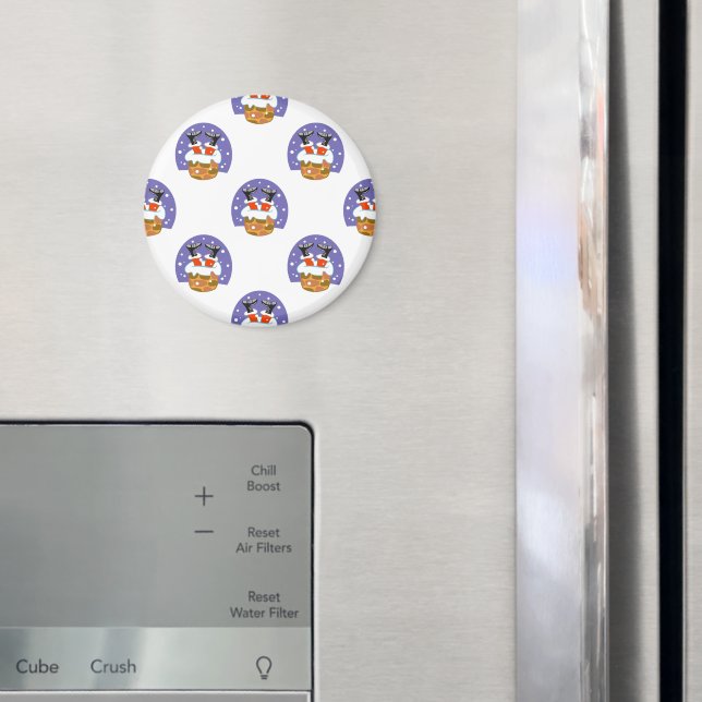 Weihnachtsmann im Schornstein, Schnee, Weihnachten Magnet (In Situ (Kühlschrank))