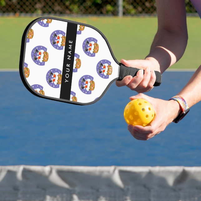Weihnachtsmann im Schornstein, Schnee, Weihnachten Pickleball Schläger (InSitu)