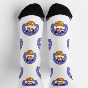 Weihnachtsmann im Schornstein, Schnee, Weihnachten Socken