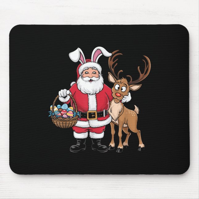 Weihnachtsmann im sonnigen Ost mit sonnigen Ohren  Mousepad (Vorne)