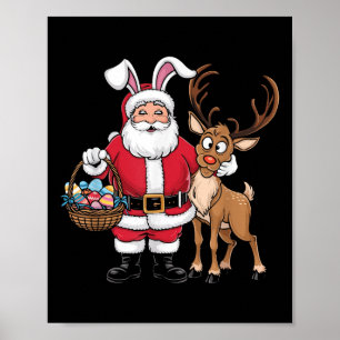 Weihnachtsmann im sonnigen Ost mit sonnigen Ohren Poster