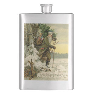 Weihnachtsmann im viktorianischen Weihnachtsbaum-S Flachmann