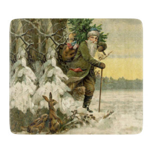 Weihnachtsmann im viktorianischen Weihnachtsbaum-S Schneidebrett