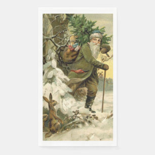 Weihnachtsmann im viktorianischen Weihnachtsbaum-S Serviette