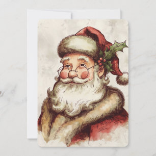 Weihnachtsmann im Vintage-Stil Einladung