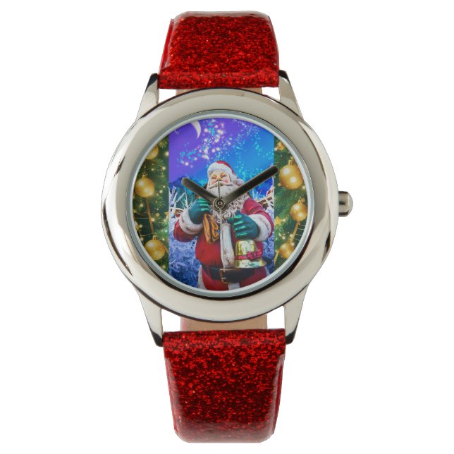 Weihnachtsmann im Winter eWatch Armbanduhr (Vorderseite)