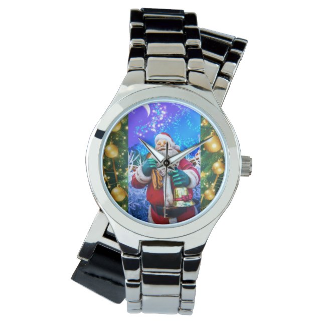 Weihnachtsmann im Winter eWatch Armbanduhr (Vorderseite)