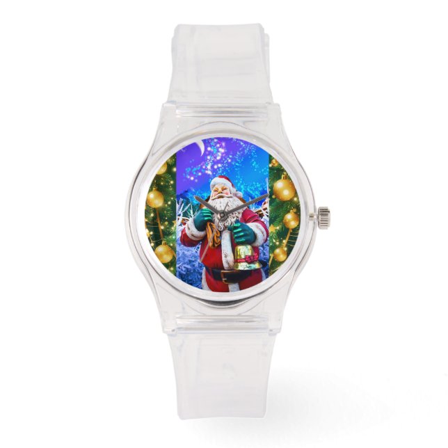 Weihnachtsmann im Winter eWatch Armbanduhr (Vorderseite)