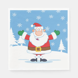 Weihnachtsmann in einer verschneiten Winterlandsch Serviette