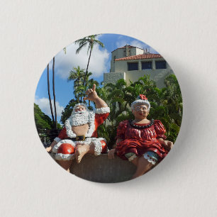 Weihnachtsmann in Hawaii Button