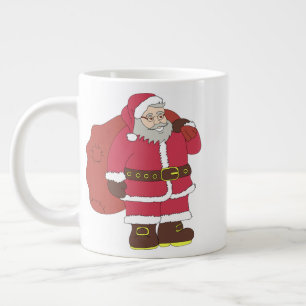 Weihnachtsmann in rot mit Geschenktasche und Brill Jumbo-Tasse