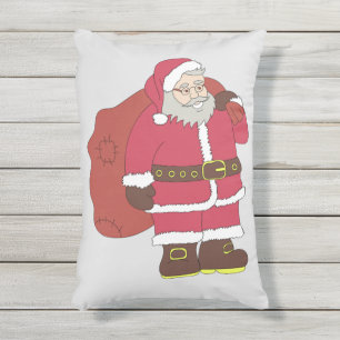 Weihnachtsmann in rot mit Geschenktasche und Brill Kissen Für Draußen
