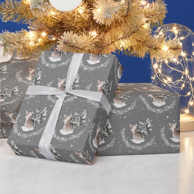 Weihnachtsmann in Schneeflocken Geschenkpapier (Feiertage)