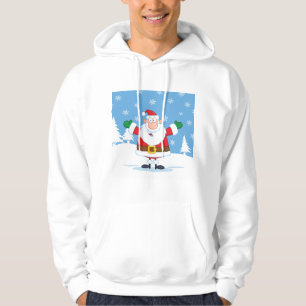 Weihnachtsmann in schneelandschaftlicher Winterlan Hoodie