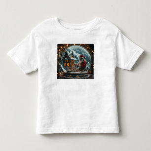 Weihnachtsmann in seiner Werkstatt Kleinkind T-shirt