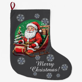 Weihnachtsmann in Sleighs Strumpf Großer Weihnachtsstrumpf