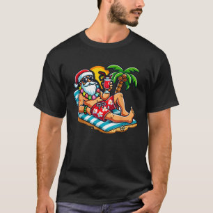 Weihnachtsmann in Swim Trunker Weihnachten im Juli T-Shirt