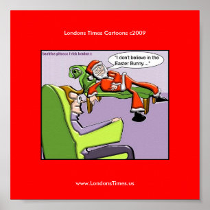 Weihnachtsmann in Therapie Lustige Weihnachtsposte Poster