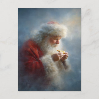 Weihnachtsmann isst Kekse Postkarte