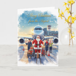 Weihnachtsmann ist am Flughafen Karte