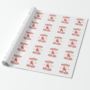 Weihnachtsmann italienischer Santa-Rentier Frohe W Geschenkpapier