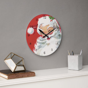 Weihnachtsmann, Jolly und Winking Große Wanduhr