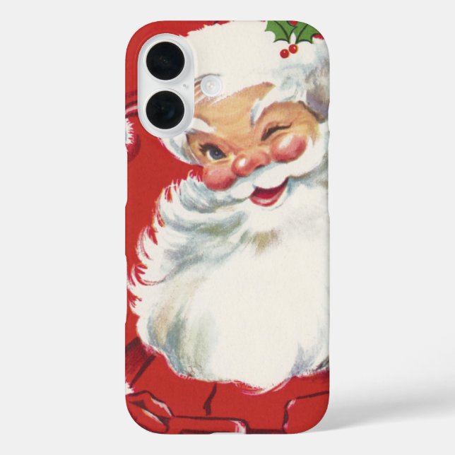 Weihnachtsmann, Jolly und Winking iPhone 16 Hülle (Rückseite)