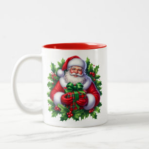 Weihnachtsmann-Kaffeetasse Zweifarbige Tasse