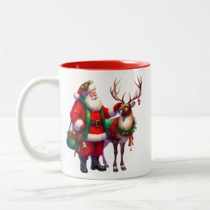 Weihnachtsmann-Kaffeetasse Zweifarbige Tasse