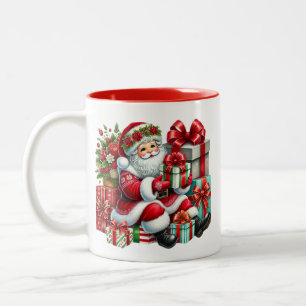 Weihnachtsmann-Kaffeetasse Zweifarbige Tasse