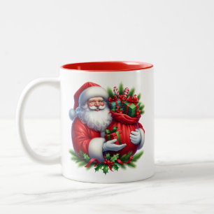 Weihnachtsmann-Kaffeetasse Zweifarbige Tasse