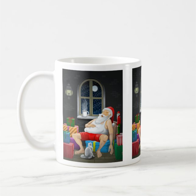 Weihnachtsmann Kaffeezeit Kaffeetasse (Links)