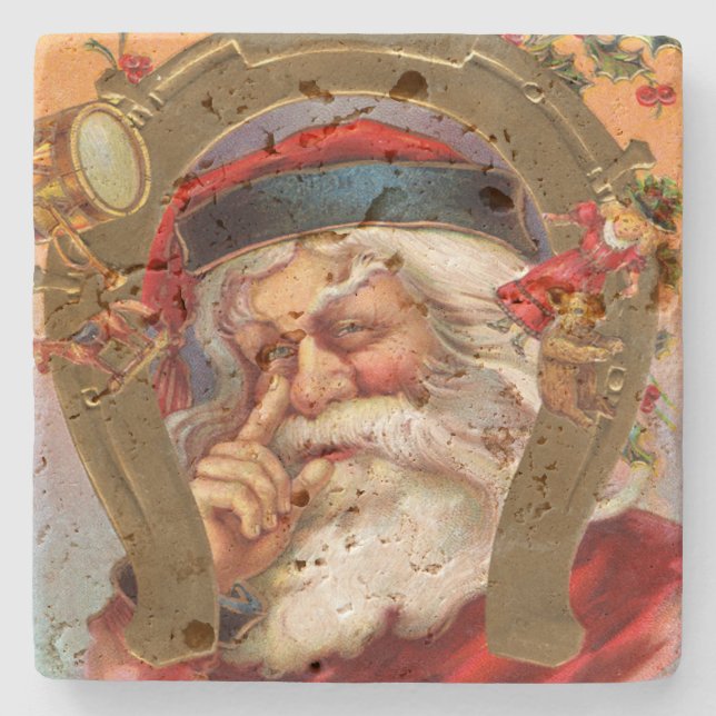 Weihnachtsmann kennt Weihnachten Steinuntersetzer (Vorderseite)