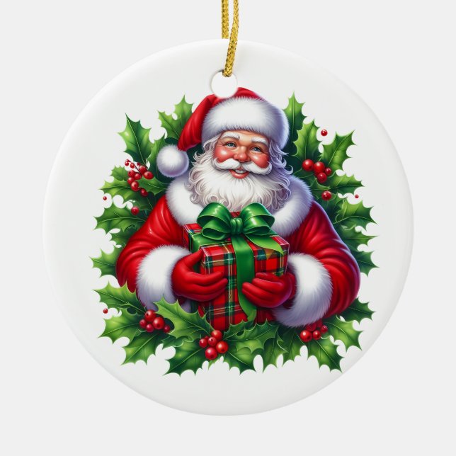 Weihnachtsmann Keramik Ornament (Vorne)