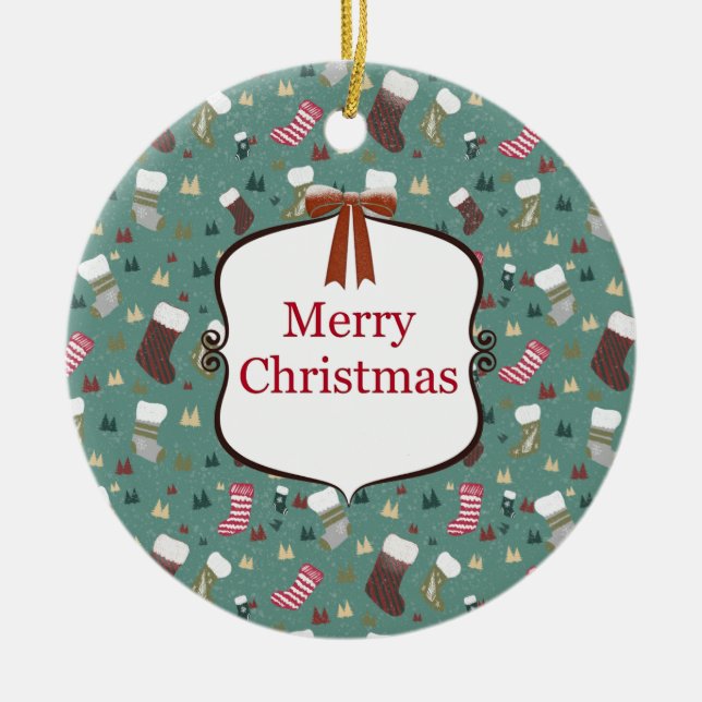 "Weihnachtsmann" Keramik Ornament (Vorne)